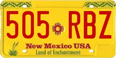 NM license plate 505RBZ