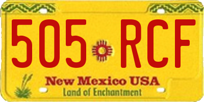 NM license plate 505RCF