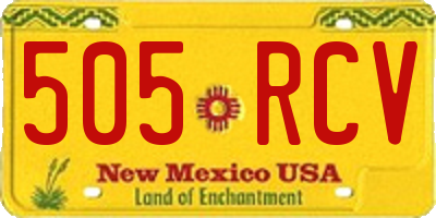 NM license plate 505RCV