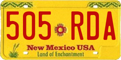 NM license plate 505RDA