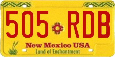NM license plate 505RDB