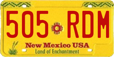 NM license plate 505RDM