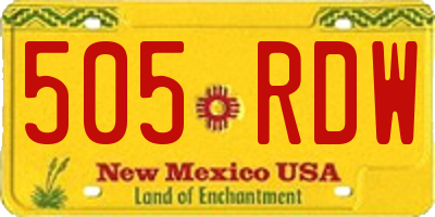 NM license plate 505RDW