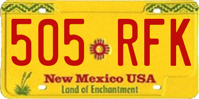 NM license plate 505RFK