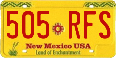 NM license plate 505RFS