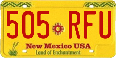 NM license plate 505RFU
