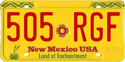 NM license plate 505RGF