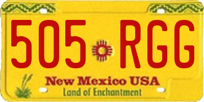 NM license plate 505RGG