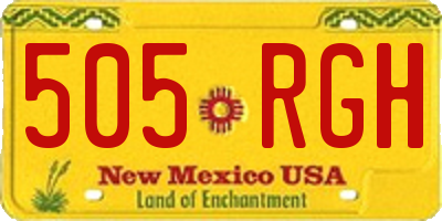 NM license plate 505RGH