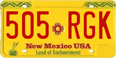 NM license plate 505RGK