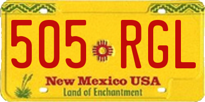 NM license plate 505RGL