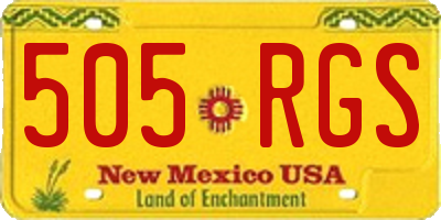 NM license plate 505RGS
