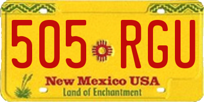 NM license plate 505RGU
