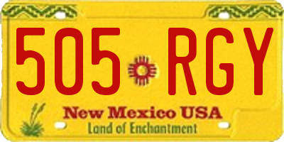 NM license plate 505RGY