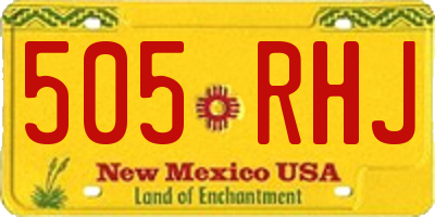NM license plate 505RHJ