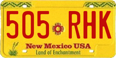 NM license plate 505RHK