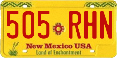 NM license plate 505RHN