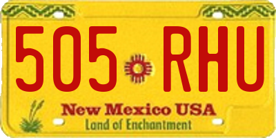 NM license plate 505RHU