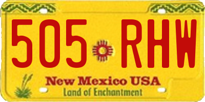 NM license plate 505RHW