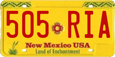 NM license plate 505RIA