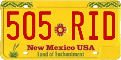 NM license plate 505RID