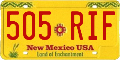 NM license plate 505RIF