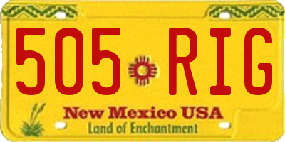 NM license plate 505RIG