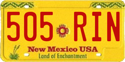 NM license plate 505RIN