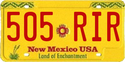 NM license plate 505RIR
