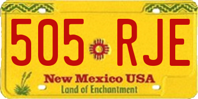 NM license plate 505RJE