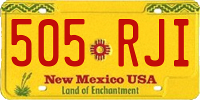 NM license plate 505RJI