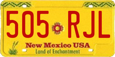 NM license plate 505RJL