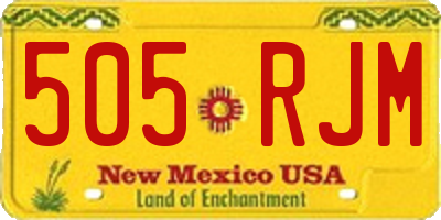 NM license plate 505RJM