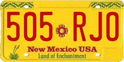 NM license plate 505RJO