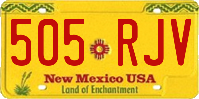 NM license plate 505RJV