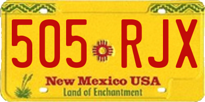 NM license plate 505RJX
