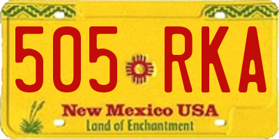 NM license plate 505RKA