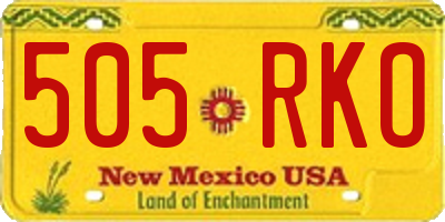 NM license plate 505RKO