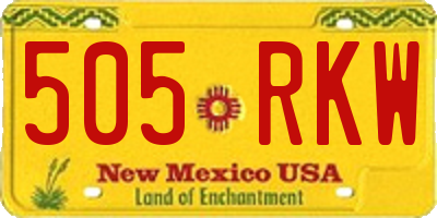 NM license plate 505RKW