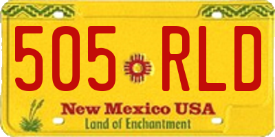 NM license plate 505RLD