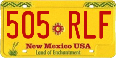 NM license plate 505RLF