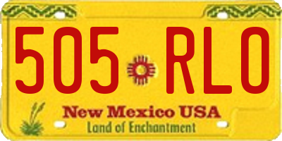 NM license plate 505RLO