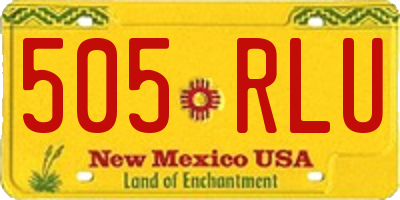 NM license plate 505RLU
