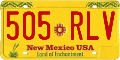 NM license plate 505RLV