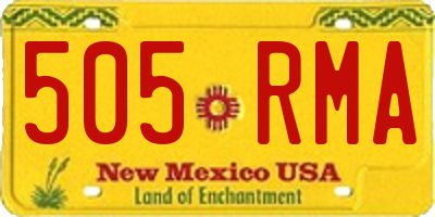 NM license plate 505RMA