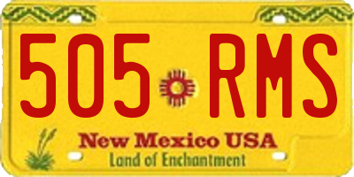 NM license plate 505RMS
