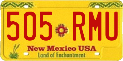 NM license plate 505RMU