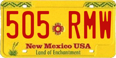 NM license plate 505RMW