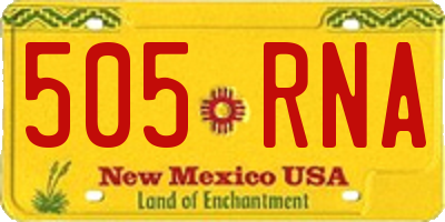 NM license plate 505RNA