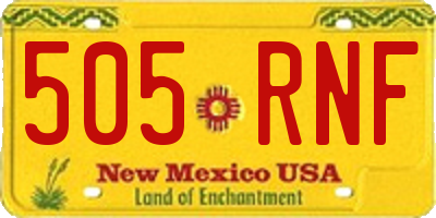 NM license plate 505RNF